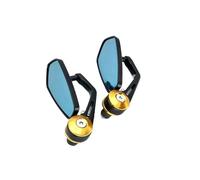 Bar End Rear View Mirrors Motorcycle Rear View Anti-Glare HD Motorbike Black Handlebar End Side Mirror For Scooters A&TV Bike Motorcycles(Gold)