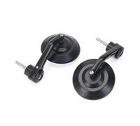 Bar End Rearview Mirrors for Kawasaki Z900RS / Cafe 2018-2024, Pair,Black | Aluminum stem with high-definition glass lenses in a black finish; pairs mount at both handlebar ends without modification.