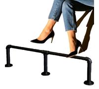 Bar Foot Rail,12ft Black Industrial Under-Counter Foot Rest Railing Kit - Durable 9.2ft Linear Pipe for Bars, Restaurants & Cafes, Stylish Comfort Solution for Enhanced Customer Experience