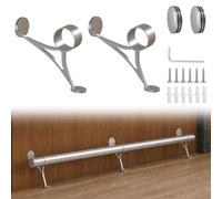 Bar Foot Rail Brackets (2, Brushed Silver, Stand)