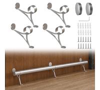 Bar Foot Rail Brackets (4, Brushed Silver, Stand)