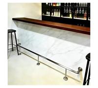 Bar Foot Rail,Commercial Bar Foot Rail Kit 4-10ft, Round Pipe Footrest Railing with Internal Connector for Pub, Kitchen Island, Gazebo - Silver Finish (14.4ft/440cm) - Durable & Stylish