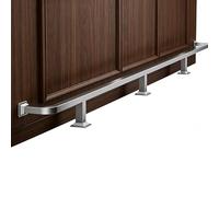 Bar Foot Rail Floor Mounted， Silver Brushed Finish Heavy-Duty Steel Support Bracket, Resting Crossbar, Undercounter Railing(8FT/2.44M)