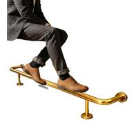 Bar Foot Rail for Kitchen Island Leg, Silver Footrest Railing 1.0 2.0 3.0 3.5 4.0 4.6 5.0 6.0 m Long, Commercial Bar FootRest Rail Kit Heavy Duty(Gold,8ft/244cm)