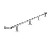 Bar Foot Rail for Kitchen Island, Stainless Steel Undercounter Mount Support Brackets Rest Tube, with Accessories(Silver,8FT/2.44M)