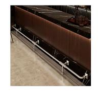 Bar Foot Rail for Kitchen Island, Stainless Steel Undercounter Support Brackets/Rest Tube, Stool Balustrade Complete Kit(Silver,2.4M/7.87FT)