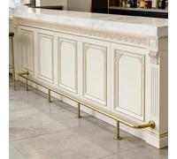 Bar Foot Rail,Heavy Duty Vintage Black Bar Foot Rail - 1.5m Stainless Steel Railing Set with Elegant Gold Brackets, Comfort Footrest Kit, Easy Installation for Home Bar Decor