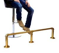 Bar Foot Rail Kit 4 ft 5 ft 6 ft 7 ft 8 ft 9 ft 10 ft, Heavy Duty Undercounter Footrest Pole Gold Bracket Hardware, Kitchen Island Foot Rest Bar(6.1ft/186cm)