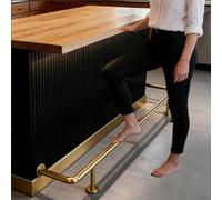 Bar Foot Rail Kit 4ft / 6ft / 8ft / 9ft / 10ft, Kitchen Island Undercounter Foot Railing with Mount Hardware, Commercial Footrest Pole Black/Gold(Gold,160cm/5.2ft)
