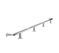 Bar Foot Rail Kit for Commercial Home，304 Stainless Steel Square Satin Finish Tubing Undercounter Flat Rest Railing Heavy Duty Mounting(Silver,1.8M/5.91FT)