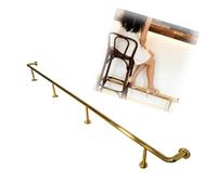 Bar Foot Rail Kit - Stainless Steel Floor Standing Bar Foot Rest - Brass Gold Foot Rail System, for Kitchen Island Mall Restaurant Indoor Outdoor(1.5m)
