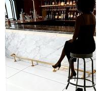 Bar Foot Rail Kit with Undercounter Mount Hardware, 20 18 16 15 10 9 8 ft Gold Pipe Railing for Outdoor/Indoor, Island Foot Rails Commercial(8.5ft/259cm)