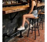 Bar Foot Rail Kit with Undercounter Mount Hardware, Black Industrial Pipe Bar Foot Rail Professional Pub Style, Linear Footrest Railing Undercounter(9.5ft/290cm)
