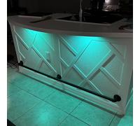 bar Foot Rest Bar Foot Rest Rail Kit 1.5 2 4 6 8 10 Ft Black, Kitchen Island/Radius Bar Pub Kick with Internal Connector, Round Foot Railing Brackets for Indoor/Outdoor(132in/11ft/335cm)