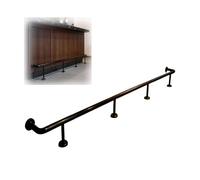 Bar Footrest Rail Kit - Black Stainless Steel Undercounter Mount Hardware and Tubing, Foot Railing for Bar, Mall, Kitchen Island Indoor Outdoor(1.2m)