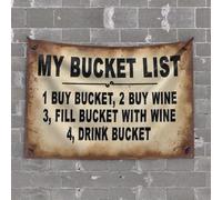 Bar for Man Cave My Bucket List: Wine Fun Tapestry Dorm Room Tapestry Room Accessories for Teen Boys(100X150CM)