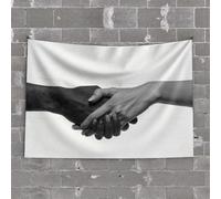 Bar for Man Cave Unity in Diversity: A Handshake of Two Cultures Tapestry Dorm Room Tapestry Room Accessories for Teen Boys(100X150CM)