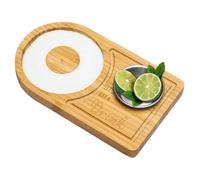 Bar Glass Rimmer - Elegant Wooden Cocktail Rimming Tray, Durable Drink Garnish Station | Home Bar Seasoning Accessory with Multi-Compartment Design for Nightclubs, Dining Rooms, Lawn Parties, Events
