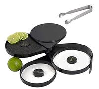 Bar Glass Rimmers Salters, Margarita Cocktail Salt and Sugar Glass Rimmer with 2 Sets Ice Cube Clips Cocktail Margarita Glass Rimmer for Bartender Tool