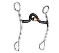 BAR H EQUINE Western Curb Bit with Sweet Iron Mouth Low Port & Copper Roller