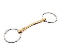 BAR H EQUINE Western O Ring Copper Straight Horse Mouth Snaffle Bit Stainless Steel