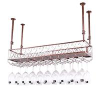 Bar Hanging Wine Rack, Retro Creative Wine Holder Bar Counter, European Style Wine Upside Down Wine Storage Shelf, Height Adjustable Storage Holder (Color : A, Size : 60 * 25CM) needed Aqiong