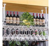 Bar Hanging Wine Rack, Retro Creative Wine Holder Bar Counter, European Style Wine Upside Down Wine Storage Shelf, Height Adjustable Storage Holder (Color : B, Size : 60 * 25CM) needed Aqiong