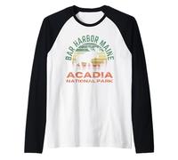 Bar Harbor Acadia National Park Maine Moose Hiking Raglan Baseball Tee