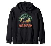 Bar Harbor Acadia National Park Maine Moose Hiking Zip Hoodie