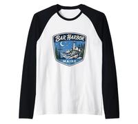 Bar Harbor Maine Lighthouse Ocean Coast Travel Adventure Raglan Baseball Tee