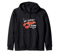 Bar Harbor Maine Lobster Acadia National Park Retro Zip Hoodie
