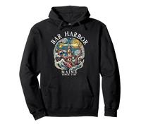 Bar Harbor Maine Octopus Lighthouse Since 1763 White Letters Pullover Hoodie