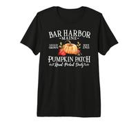Bar Harbor Maine Pumpkin Patch Fall White Letters Premium T-Shirt
