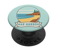 Bar Harbor Maine Retro Coastal Design PopSockets Adhesive PopGrip