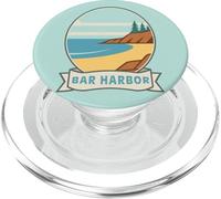 Bar Harbor Maine Retro Coastal Design PopSockets PopGrip for MagSafe