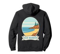 Bar Harbor Maine Retro Coastal Design Pullover Hoodie