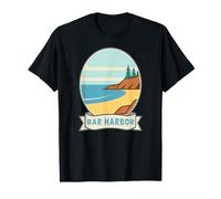 Bar Harbor Maine Retro Coastal Design T-Shirt