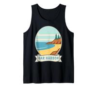 Bar Harbor Maine Retro Coastal Design Tank Top