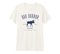Bar Harbor Maine USA with Moose Design Souvenir Premium T-Shirt