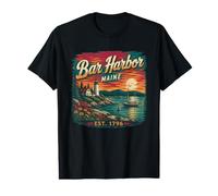 Bar Harbor Maine Vintage Coast Travel Bar Harbor Value Graphic T-Shirt