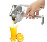 Bar Juicer, Fruit Juice Handheld Press Squeezer With Seed Filter, Heavy Duty Aluminum Alloy Hand Manual Extractor for Single Citrus Orange Pomegranates Apple Fruit Lemon Lime (Silver)