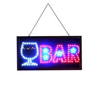 = BAR LED SIGN = BRIGHT NEON PROFESSIONAL POWERFUL ANIMATED FLASHING DISPLAY HANGING CHAIN INCLUDED Size 48cm X 25cm X 2cm