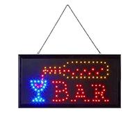 = BAR LED Sign = Bright Professional Powerful Animated Flashing Display Hanging Chain Included Signs 48cm X 25cm X 2cm