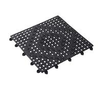 Bar Lux Square Black Bar Mat - Interlocking - 12" x 12" - 10 Count Box - Restaurantware