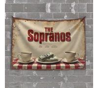 Bar Man Cave Decor Cozy Cups of Coffee and Cash: A Sopranos Inspired Scene Tapestry Man Cave Accessories and Decor Backyard Bar Decor(75X100CM)