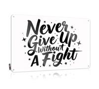 Bar Man Cave Decor Never Give Up Without A Fight. Tin Sign Man Cave Sign Funny Home Bar Tin Sign(30X40CM)