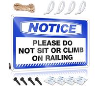 Bar Man Cave Decor Notice Please Do Not Sit Or Climb On Railing Tin Sign Room Signs For Bedroom Bedroom Door Decorations(20X30CM)