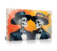 Bar Man Cave Decor Personalized Skeleton Couple Nique Gothic Halloween Wedding Tin Sign Room Door Sign Bar Signs For Man Cave(20X30CM)