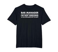 Bar Manager Funny T-Shirt, Men's Big and Tall, Black, 4X Tall