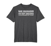 Bar Manager Funny T-Shirt, Men's Big and Tall, Dark Heather Grey, 3X Tall